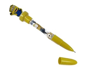 Pluma Minions 3 en 1 - ¡Escribe! ¡Haz burbujas! ¡Estampilla! Azul amarillo o rojo - Imagen 1 de 1