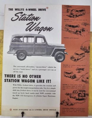 WIILLYS JEEP 4-КОЛЕСНЫЙ ПРИВОД УНИВЕРСАЛ ПРОДАЖИ БРОШЮРЫ - Изображение 1 из 2