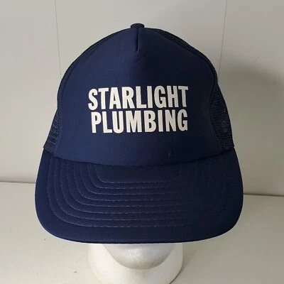 VTG Starlight Plumbing Mesh Back Trucker Cap Snapback Hat Advertising Logo - Image 1 of 4