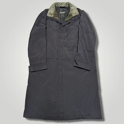 ITALIA Corneliani Hombres 52 Impermeable Abrigo Cremallera Ventilación Trench Gris Oscuro Chaqueta  Foto 1 de 4