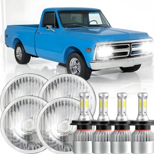 for GMC C15/C1500 1961-1972 Pickup C2500 5.75" 5-3/4" Round LED Headlights 4PCS - Picture 1 of 13