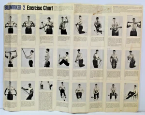 Bodybuilder Bullworker Exercise Chart Gym Male Body Erotica Poster Vintage RARE - Picture 1 of 24