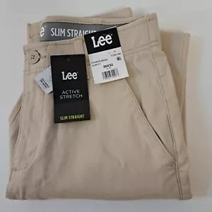 Lee Active Stretch Slim Straight Khaki Herrenhose (Größe 30x32) Pioneer Beige - Bild 1 von 4