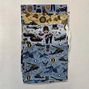 Patriots Fabric by Robert Kaufman Army Navy Marines Air Force Police 5 Yards - Picture 1 of 5