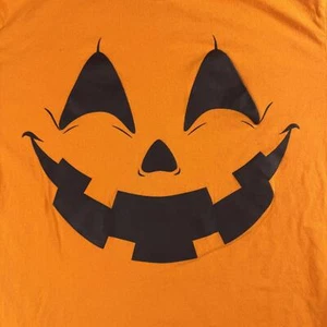 Halloween Pumpkin Face Shirt Orange Jack O Lantern Tee Mad Engine Medium 19x28 - Picture 1 of 5