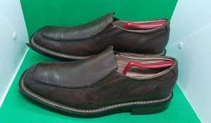 Skechers Collection Men's Dress Dark Brown Leather Loafers Slip On Shoes Sz 12 - Picture 1 of 12