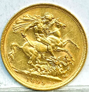 AUSTRALIA 1899 S ORO SYDNEY SOBERANO BAJA COMO NUEVA FECHA CLAVE RARA ALTA CALIDAD #09 - Imagen 1 de 2