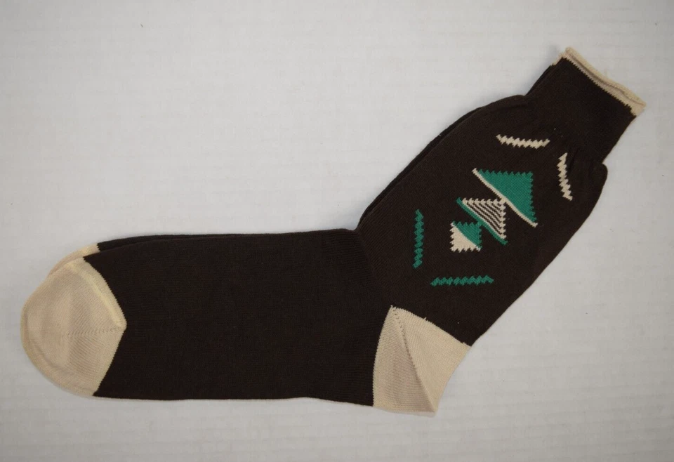 Calcetines Vintage King James Argyle Años 40 50 Niños Talla 9 Negro Verde Diseño 8" x 7" Foto 1 de 4