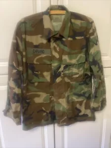 US NAVY SEAL BDU Shirt Coat Sz SMALL REGULAR Hot Weather Ripstop Woodland Camo - Picture 1 of 9
