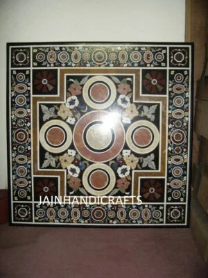 3' Inlay black Marble Table Top Coffee Decor Dining Center Console Home decor - image 1 of 4