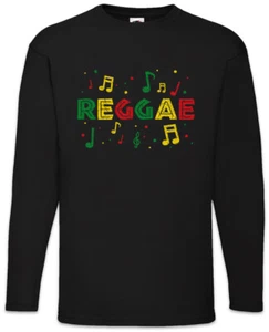 Rasta Reggae Notes Langarm T-Shirt Babylon Irie Jamaica Africa Rastafari - Picture 1 of 1