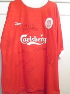 Squad signiertes Liverpool 1998-2000 Heimfußball Shirt COA/45044 - Bild 1 von 11