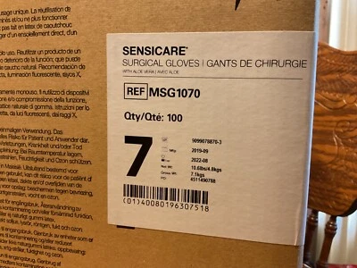 LUVAS CIRÚRGICAS MEDLINE SENSICARE (1) ESTOJO COMPLETO, (100) PAR TAMANHO 7 COM ALOE VERA - Imagem 1 de 4