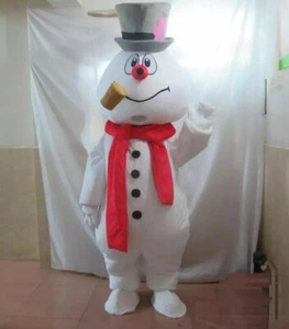 Snowman Mascot Costume Adult Frosty The Snowman Costume Doll Clothes - Picture 1 of 4