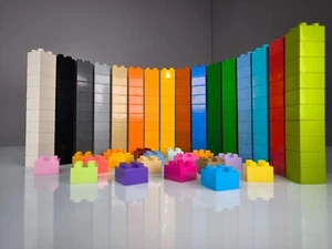 Lego Duplo 2x2 Bricks 3437 Multicoloured 10-500pcs Basic Building Blocks Bundle Cleaned - Picture 1 of 3