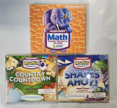 Harcourt Math Georgia Edition Grade K Lot of 3 / Teacher Resource + Mega Math - Image 1 of 2