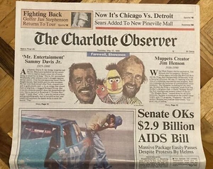 Headline Deaths of Sammy Davis Jr., Muppets Jim Henson, NASCAR David Gaines 1990 - Picture 1 of 8