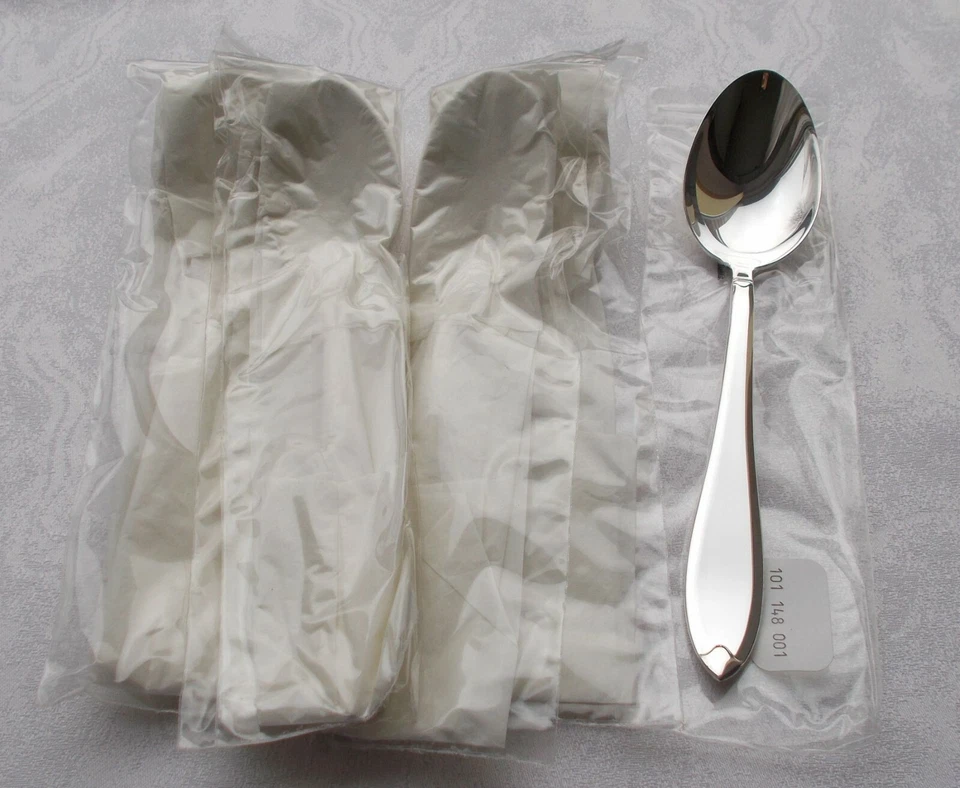 Raro Set 6 Cucchiaio da Menù 20,5 Cm. BSF Anthea 90er Rigido Argento Placcato - Immagine 1 di 4