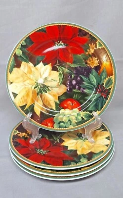 Juego de 4 platos de ensalada Hallmark Home Collection de Sakura Holiday Abundance 8-1/2” Foto 1 de 4