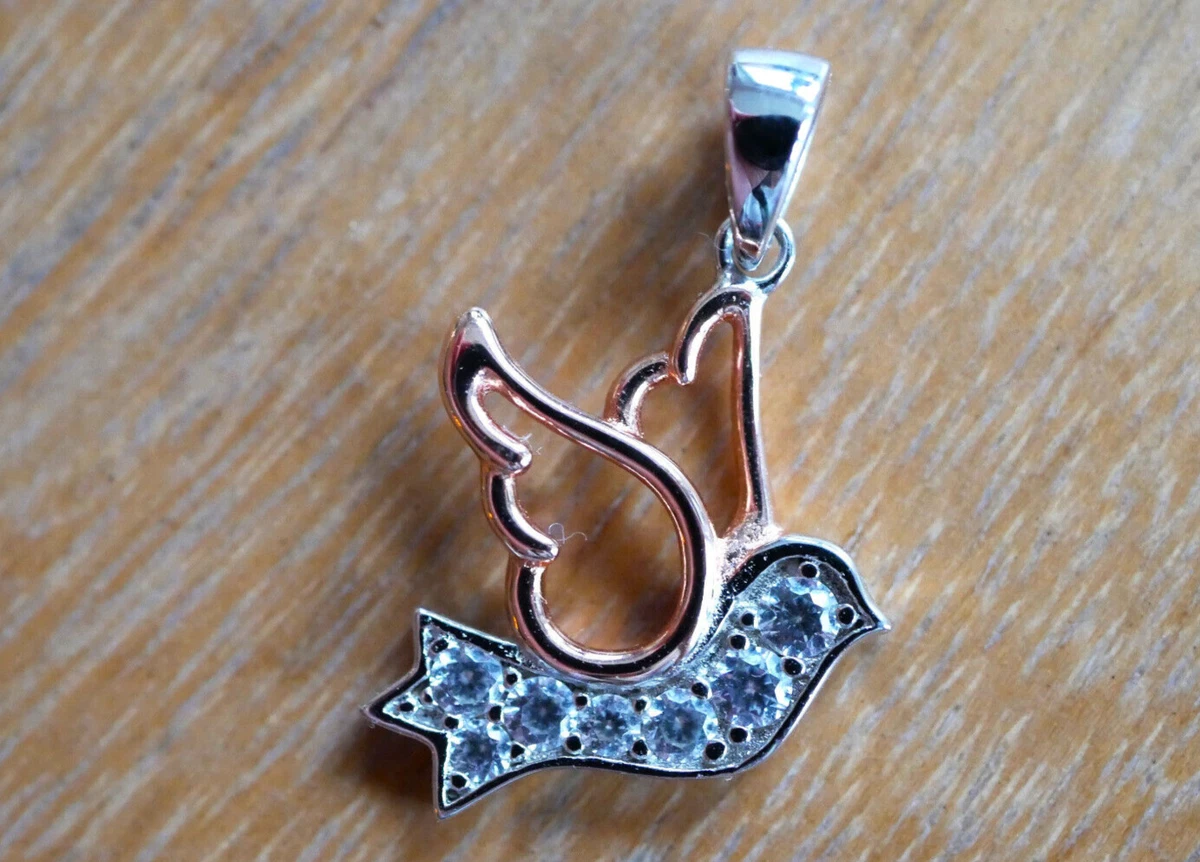 Quiges Charm Anhänger Taube – Versilbert, Für Bettelarmbänder, 3,6 Cm, Mit Karabinerverschluss