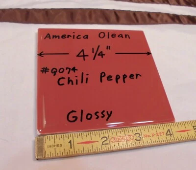 5 光面陶瓷瓷砖 * Chili-Pepper* American Olean 出品 4-1/4 英寸 Reddest Brown 全新 — 第 1/4 张图片