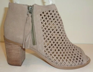 Vince Camuto Size 7.5 M TRESIN Brown Perforated Leather Booties New Womens Shoes - Picture 1 of 12