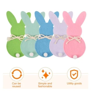 Easters Rabbit Shape Utensil Pouches Storage Holders For Creative Table Decors - Picture 1 of 13