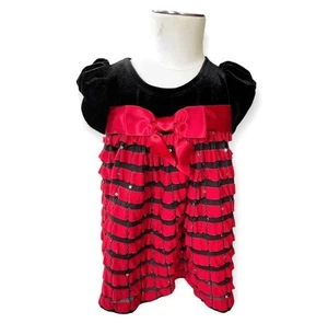 Vestido de vacaciones Bonnie Baby de terciopelo aplastado y lentejuelas para niñas - talla 12 meses - Imagen 1 de 1