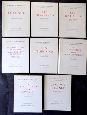 Henry de Montherlant Oeuvre romanesque Ed. LIDIS 1963 8 t. numéroté - Photo 1/4