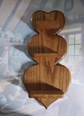 Vtg McM Heart Wood Wall Trinket Fairy Shelf Decor Cottagecore Rustic Kitsch Art  - Image 1 of 4