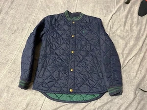 Ralph Lauren Polo gesteppte marineblaue Jacke mit Druckknopf und Metallknöpfen Jugend Medium 10-12 - Bild 1 von 7