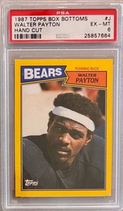 Topps Box Bottoms 1987 #J Walter Payton PSA 6 corte a mano raro patio - Imagen 1 de 2