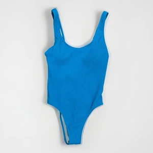 Cotton On Damen U-Ausschnitt Rücken Einteiler frecher Badeanzug, blau Crinkle, Small neu - Bild 1 von 5