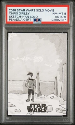 2018 Topps Star Wars Han Solo Autograph Sketch Card Chris O'Riley PSA Graded TCG - Image 1 of 2