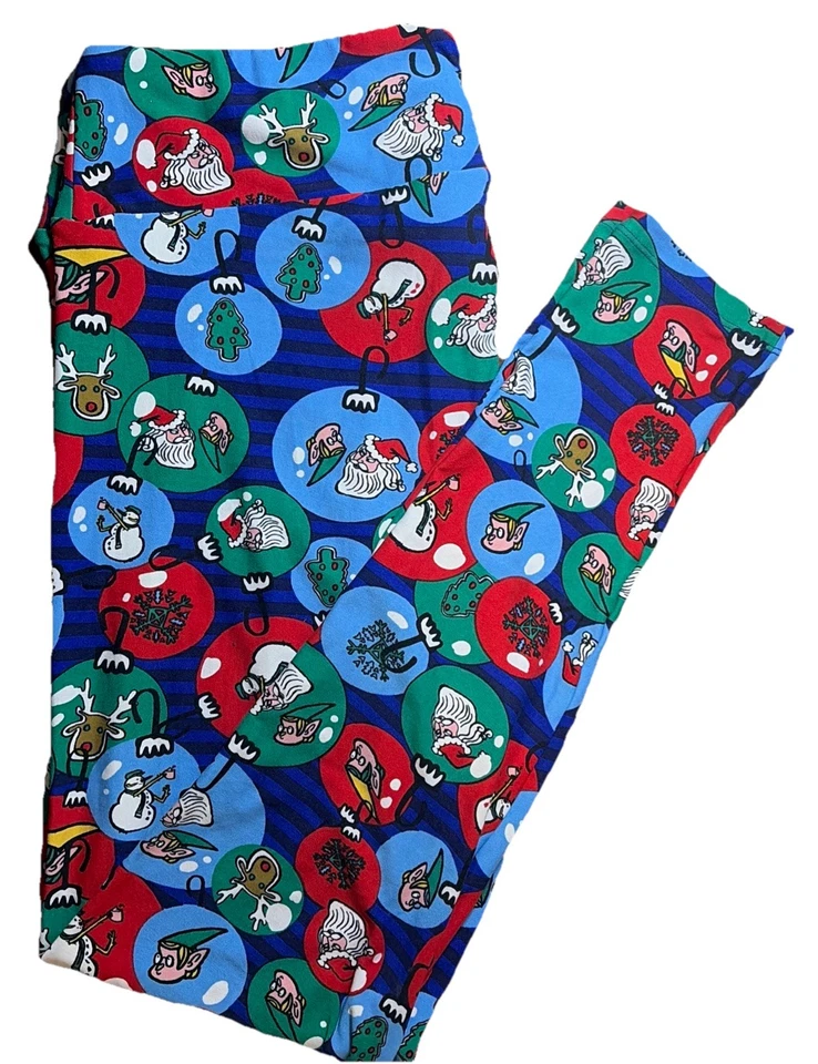 Nuevo LuLaRoe Adorno de Navidad Leggings con Santa Elfo Reno Talla TC2 (20-26) Foto 1 de 4