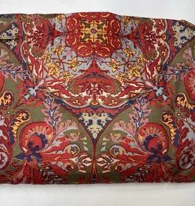VTG Ralph Lauren GALAHAD King Size FITTED Sheet Multi Color Red Paisley Made USA - Picture 1 of 14
