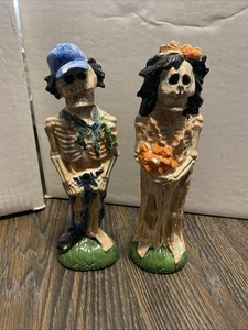 Ceramic Hand Painted Skeleton Bride and Groom - Picture 1 of 16