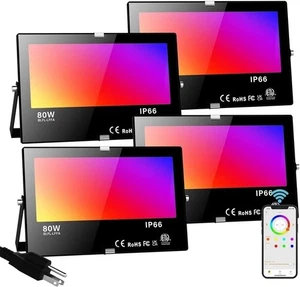 LED Flood Light 800W Equivalent RGB Colors Warm White - Picture 1 of 7