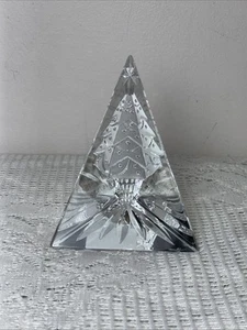 Waterford Crystal Happy Holidays Christmas Tree Sculpture Prism Paperweight - Picture 1 of 11
