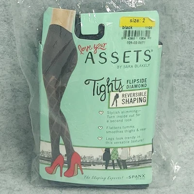 Medias Assets SPANX Talla 2 Modeladoras Reversibles Diamante Negro NUEVAS Foto 1 de 4