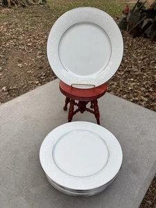 Noritake Ranier 6909 Essteller 10 1/2" Menge 8 Weiß Blumen Japan Porzellan - Bild 1 von 19