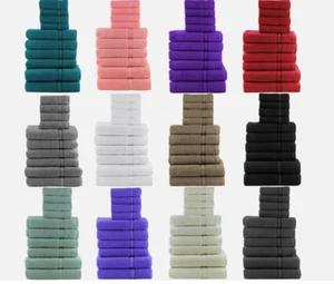 10 PIECE TOWEL BALE SET 100% EGYPTIAN COTTON FACE, HAND, BATH TOWELS - Picture 1 of 25