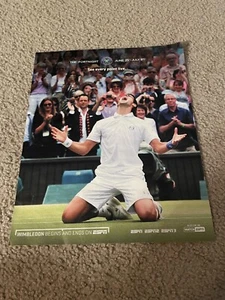 Vintage 2012 WIMBLEDON ESPN TENNIS Poster Print Ad NOVAK DJOKOVIC - Picture 1 of 1