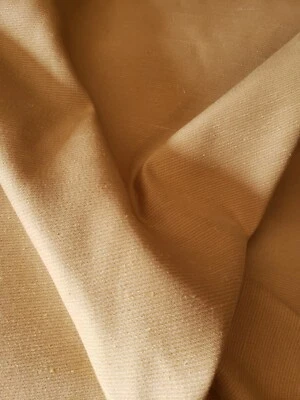 TAN BEIGE  POLYESTER FAILLE DRAPERY UPHOLSTERY FABRIC - Image 1 of 3