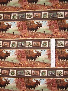Mountain Woods Fabric - Giordano Studio Stripe Moose - Spectrix YARD - Imagen 1 de 1