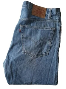 LEVIS 505 Jeans Mens W 38 L 30 Classic Fit Vintage Blue Denim Red Tab No 106 - Picture 1 of 11