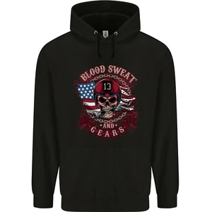 Sweat and Gears Motorcycle Motorbike Biker Childrens Kids Hoodie - Picture 1 of 3