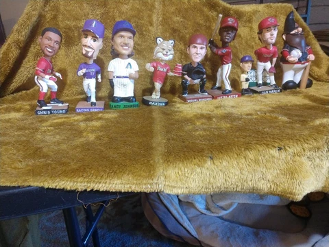 Arizona Diamondbacks Bobbleheads. Randy Johnson, Racing Gracie, Justin Upton! Cover