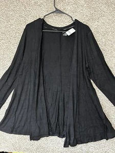 Lane Bryant Stretch Black Open Front Cardigan Sweater Size 14/16 - Picture 1 of 5