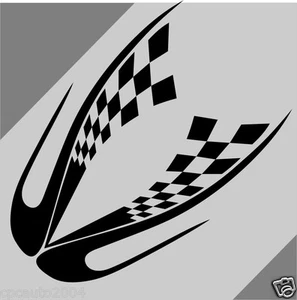 Car Sticker Checkered Flag 15''x23'' for A class A180 A200 Vinyl Hood Decal CG73 - Foto 1 di 3